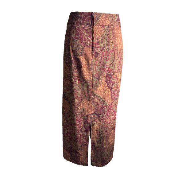 Vintage Y2K Paisley Two Piece Set Button Front Jacket And Midi Skirt Size Large - Picture 6 of 15